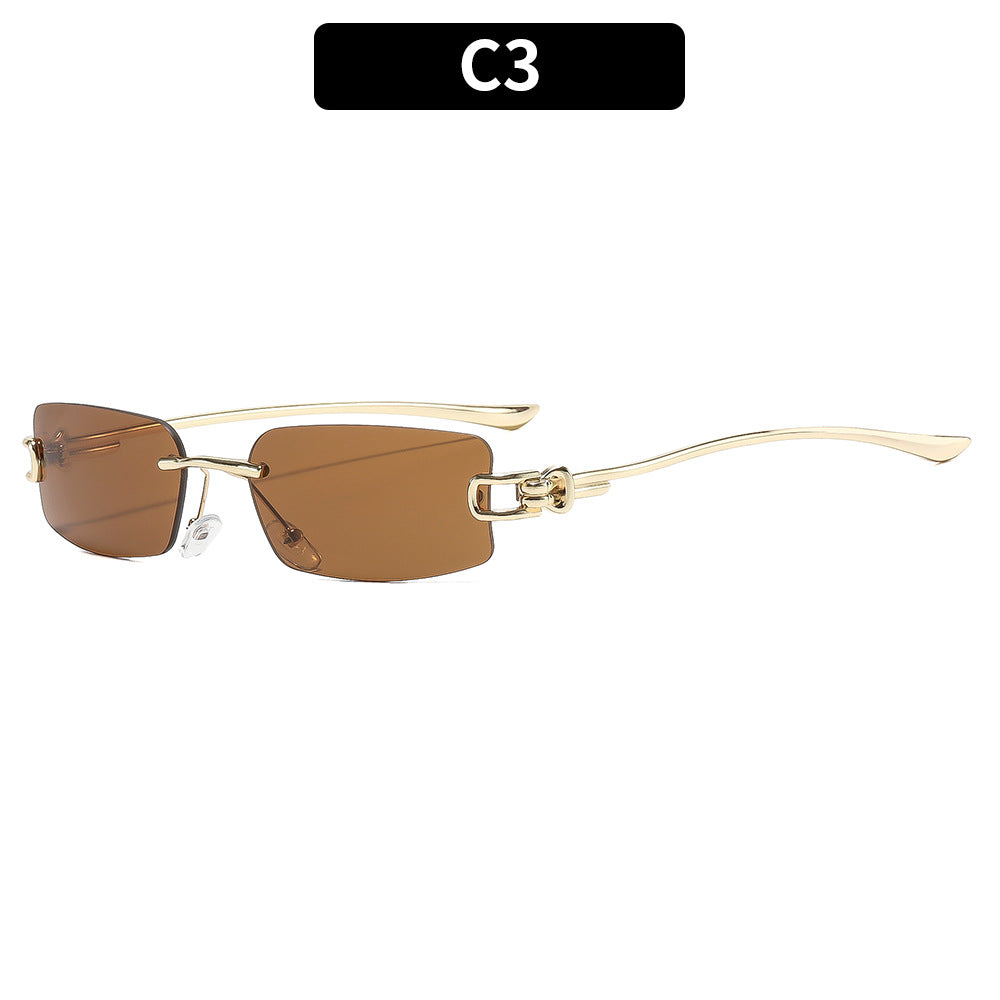 Moderne Slim Rechteckige Rahmen Sonnenbrille