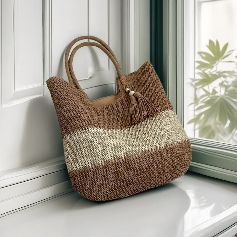 Handgefertigte Strohtasche Brehn