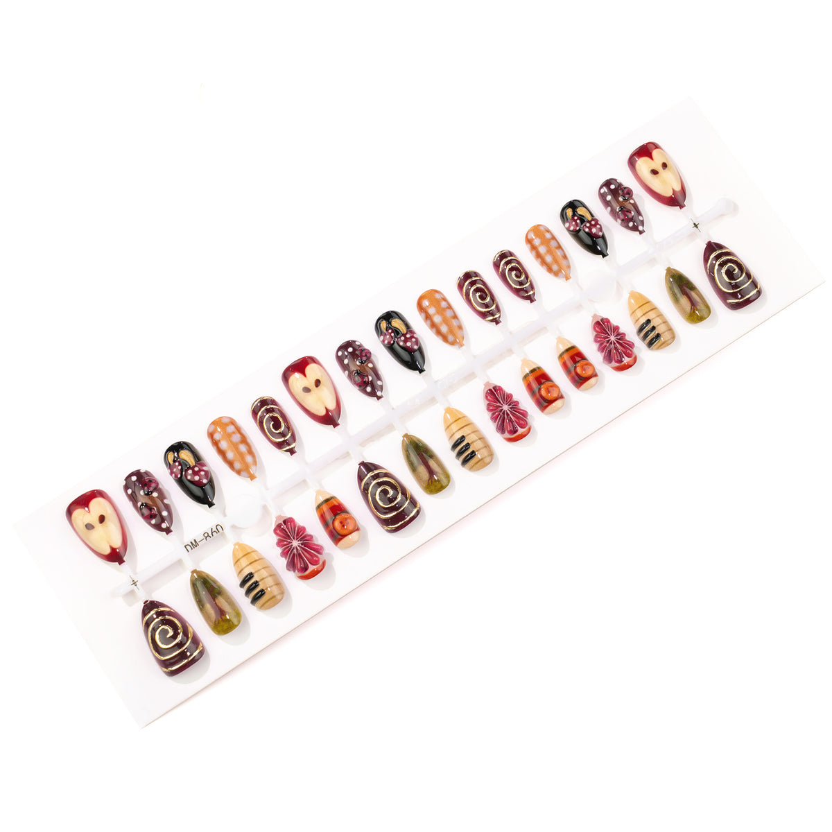 Künstlerisches handgemaltes Press-On Nagelset Brehn