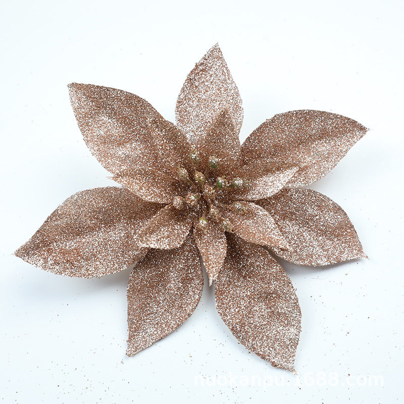 Glitzernde Weihnachtssternblumenornamente Brehn