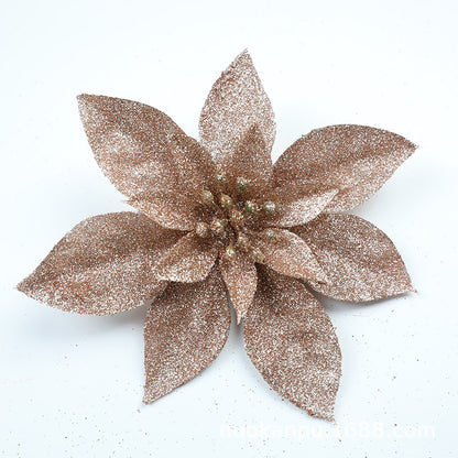 Glitzernde Weihnachtssternblumenornamente Brehn