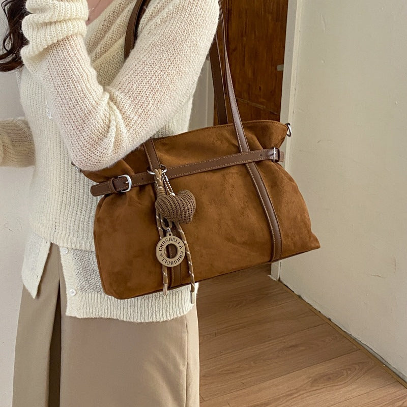 Vielseitige Wildleder-Shopper Tasche