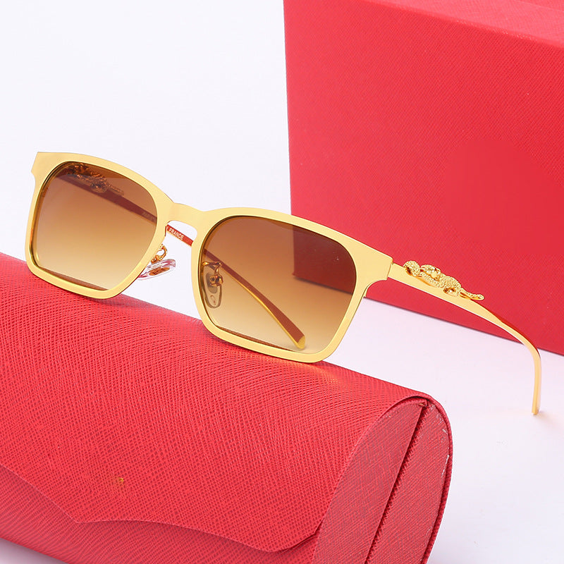 Damen modische oversized Sonnenbrille mit glamourosem Design und goldenen Akzenten Brehn