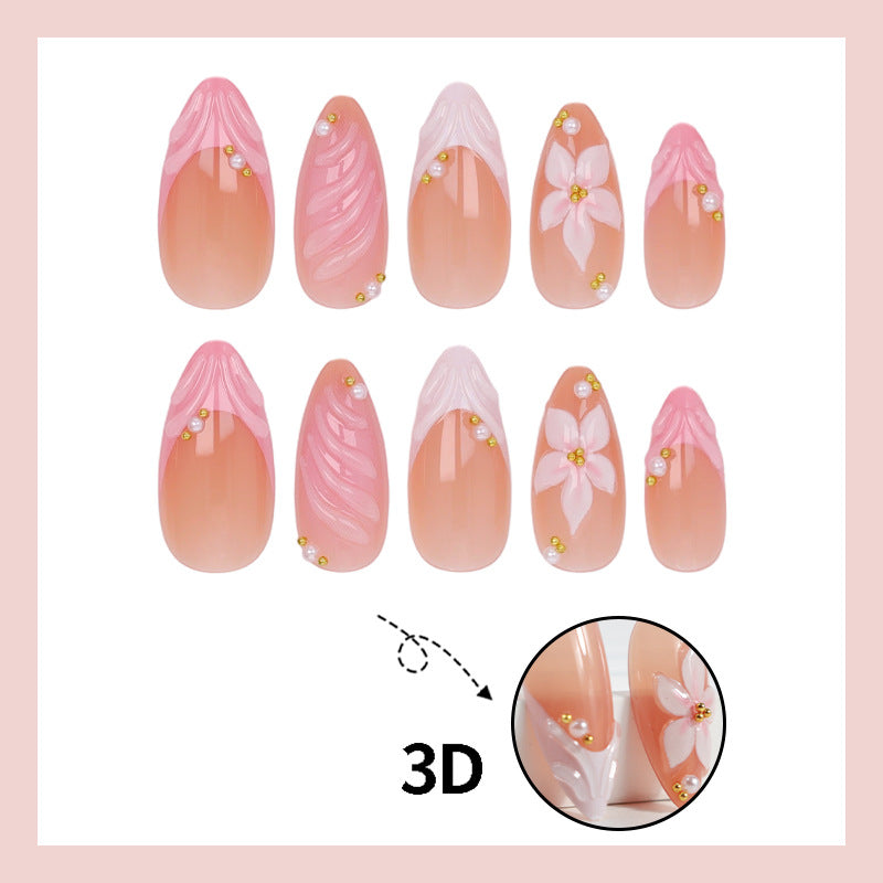 Kunstnagelset mit kreativen 3D-Blumenverzierungen Brehn