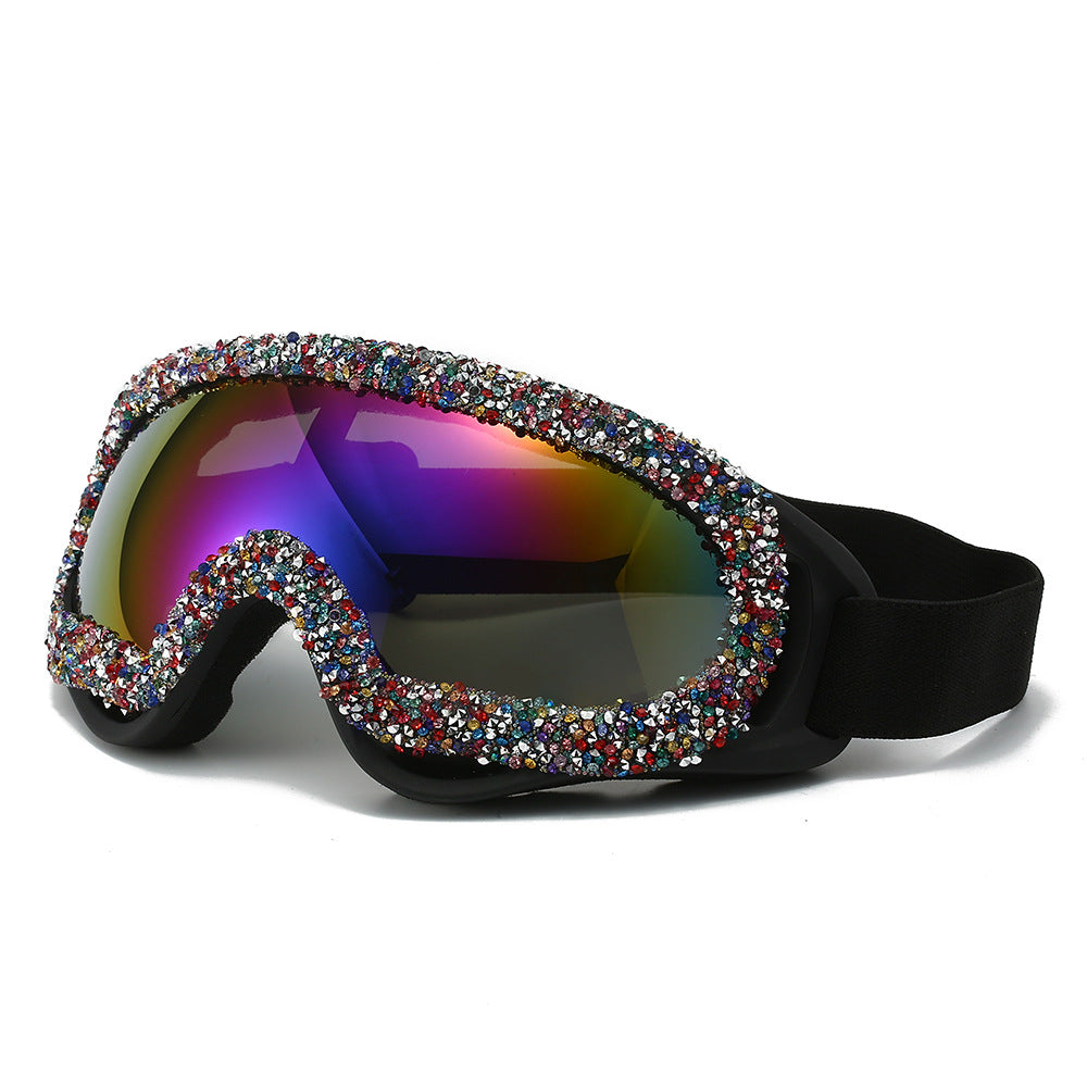 Damen Sportliche Skibrille mit glamourösem Kristallbesatz Brehn