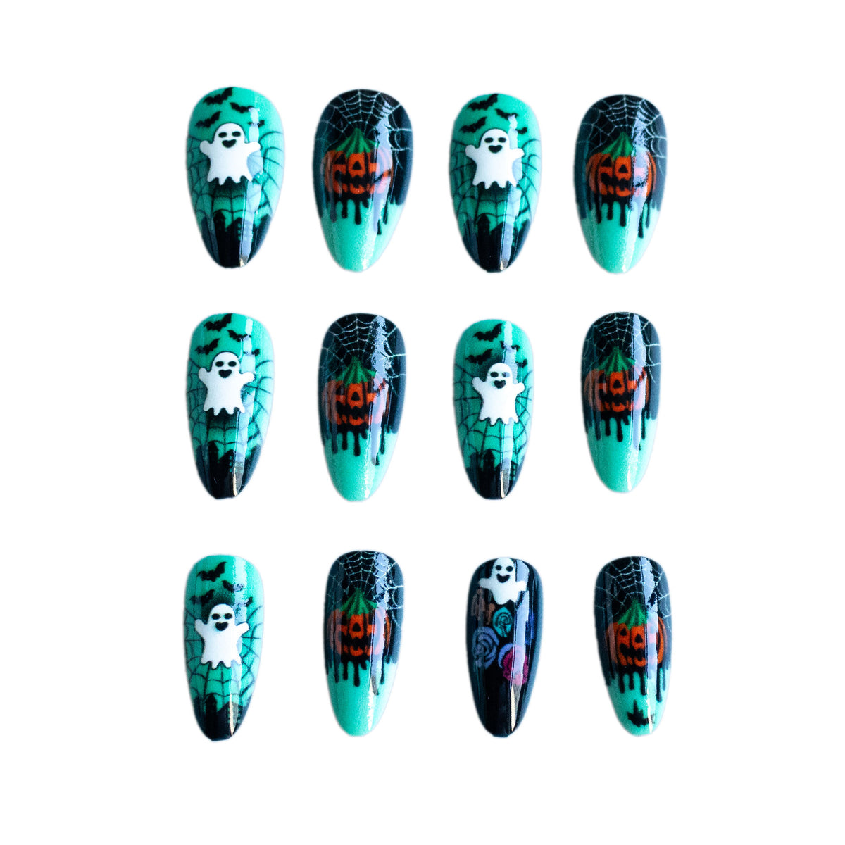 Halloween-Themen Press-On Nagelkunst Brehn