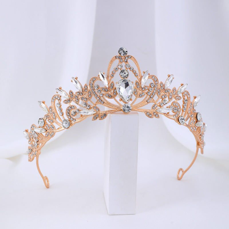 Damen Elegante Haarkrone mit filigranen Kristallverzierungen Brehn