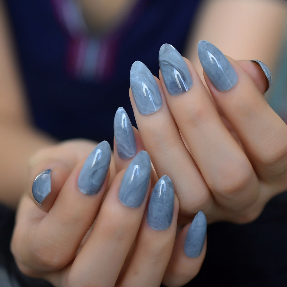 Elegante Marmor-Effekt Press-On Nagelspitzen Brehn