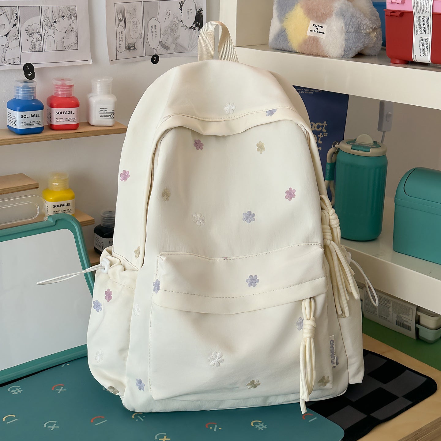 Bestickter Blumenmuster-Rucksack Brehn