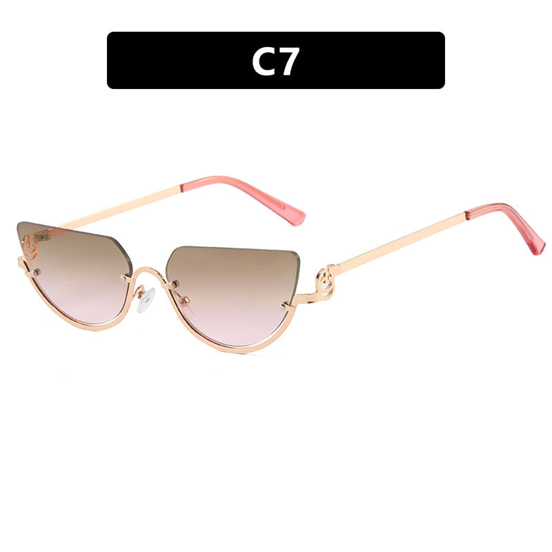 Damen Cat-Eye Sonnenbrille mit goldfarbenem Metallrahmen und UV-Schutz Brehn