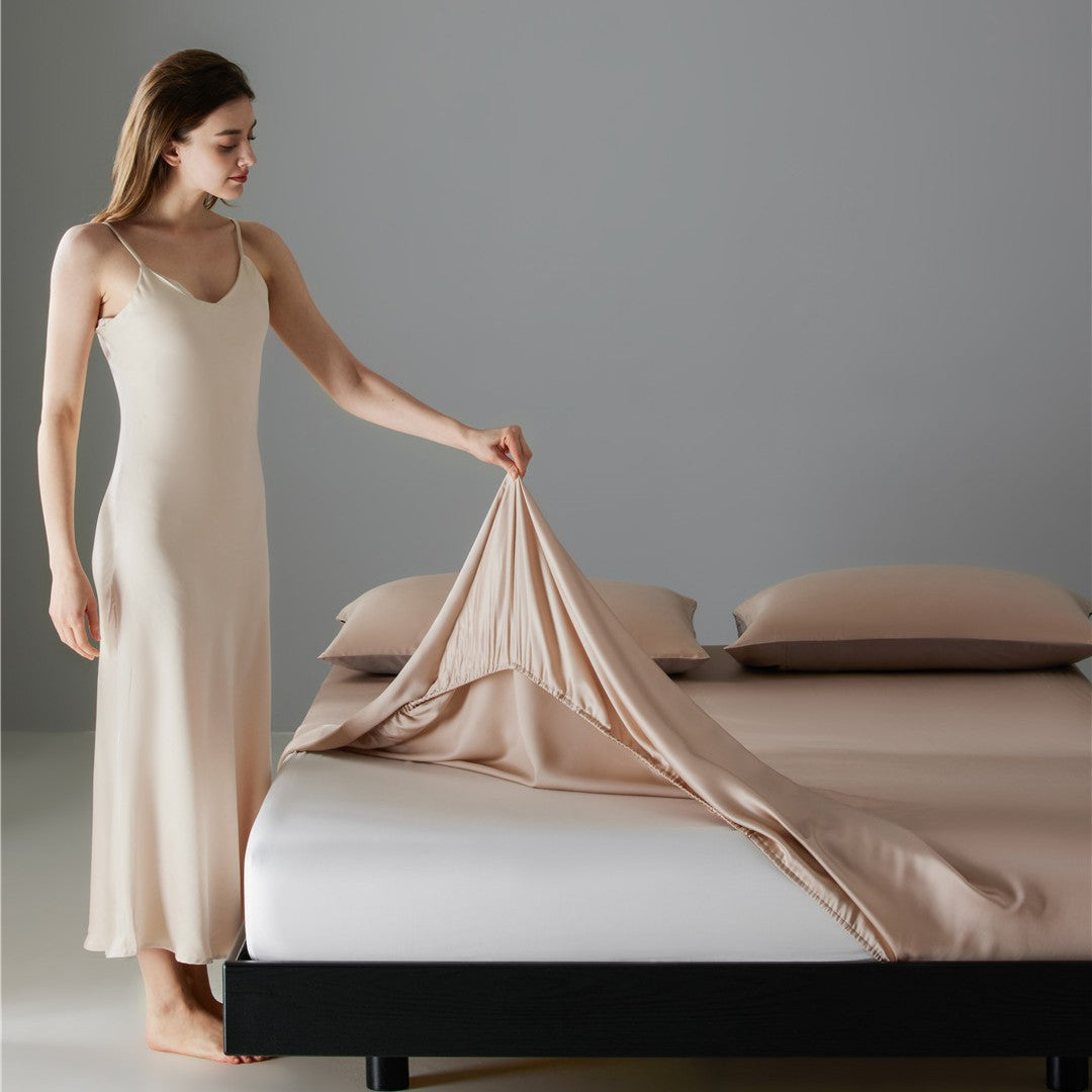 Luxuriöses Deep-Fit Kühl-Satin Spannbetttuch