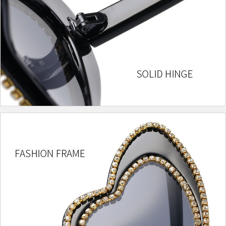 Damen Herzförmige Sonnenbrille mit Glitzerakzenten Brehn
