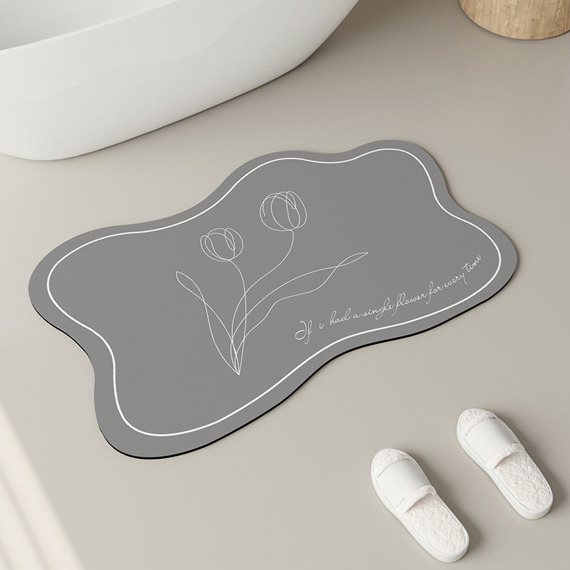 Elegante florale Design Badmatte Brehn