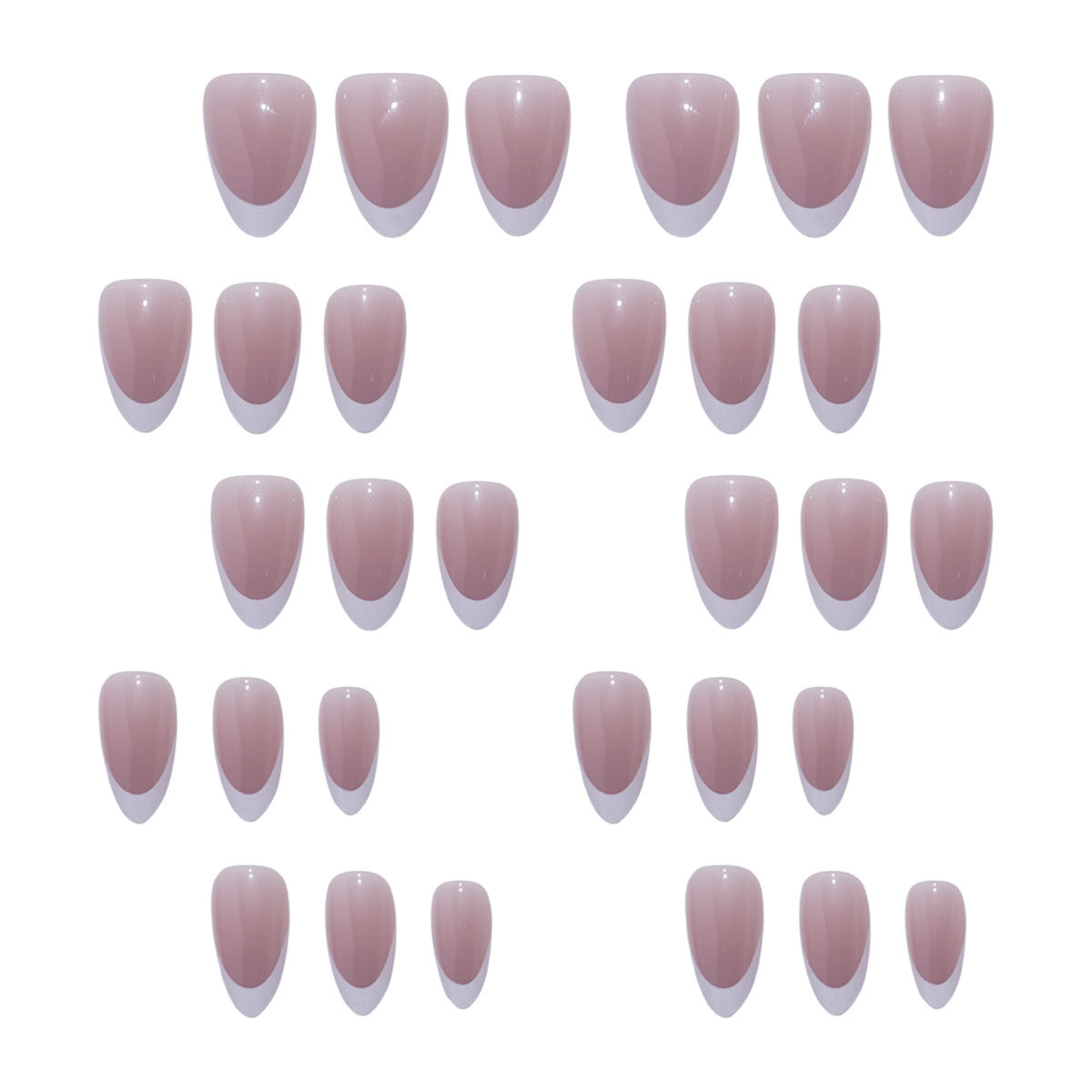 Elegante French Tip Druck-Nägel 1790732149