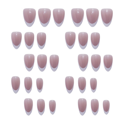 Elegante French Tip Druck-Nägel 1790732149