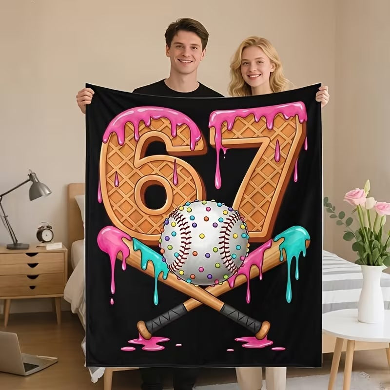 Verspielt Grafisches Fleece-Wurfdecke
