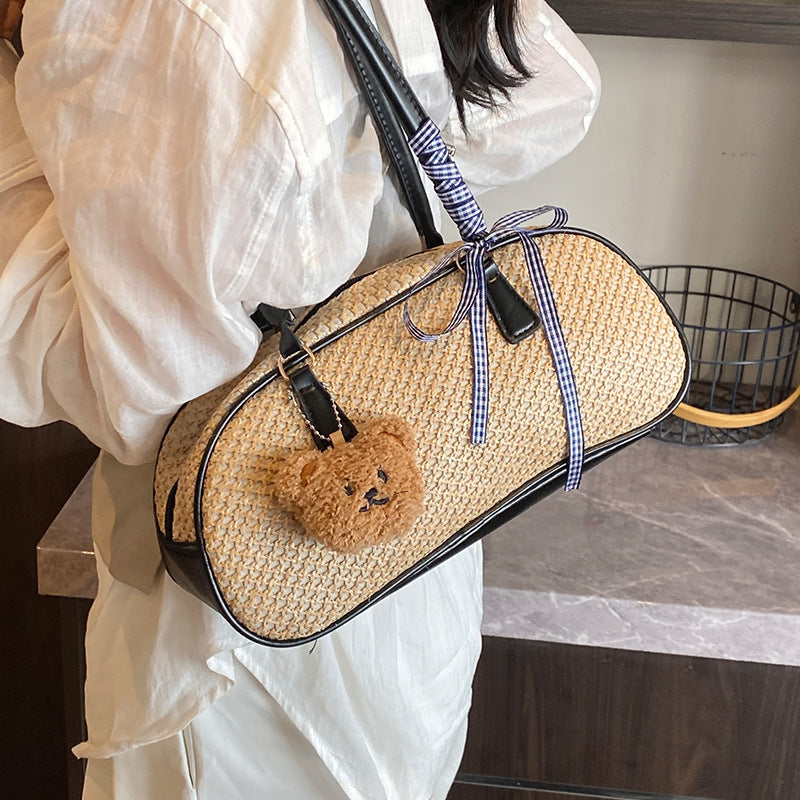 Niedliche Geflochtene Strohtasche