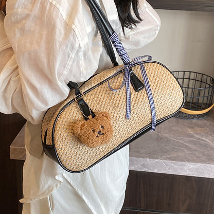Niedliche Geflochtene Strohtasche