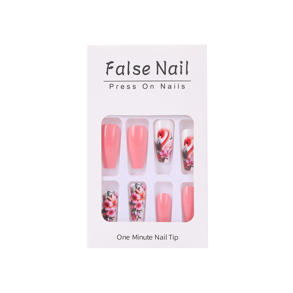 Nail Art Set mit farbenfrohen Flamingo- und Blütenmotiven Brehn