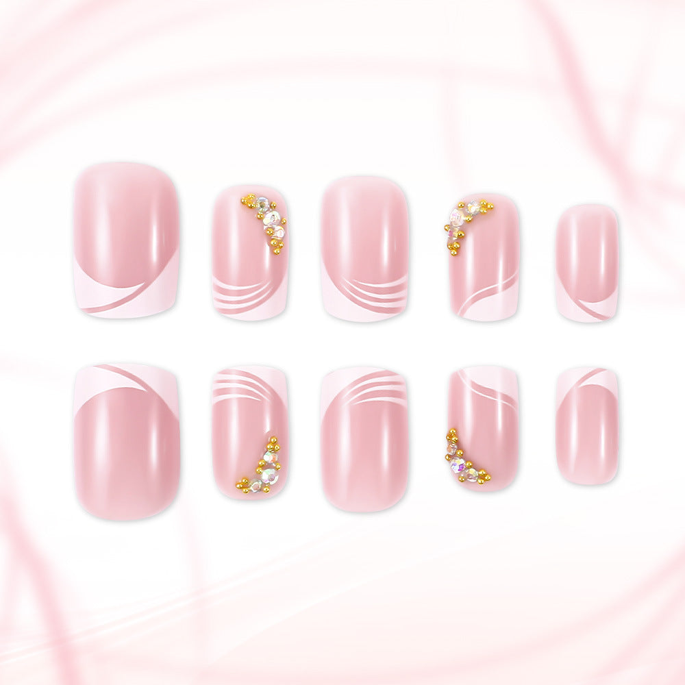 Elegante Französische Spitze Press-On Nagelkunst Brehn