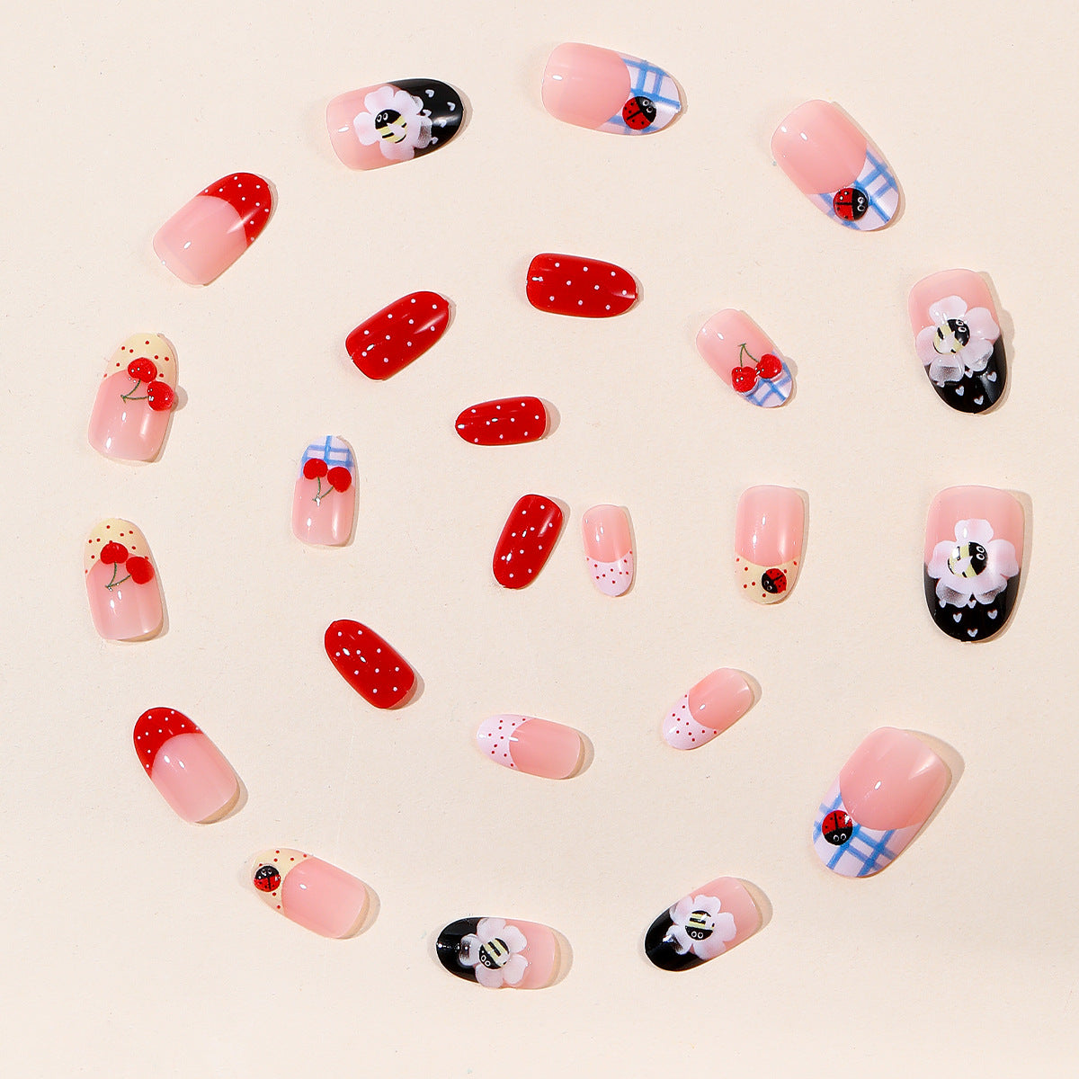 Dekoratives 3D Obst- und Insekten-Nagelkunst-Set Brehn