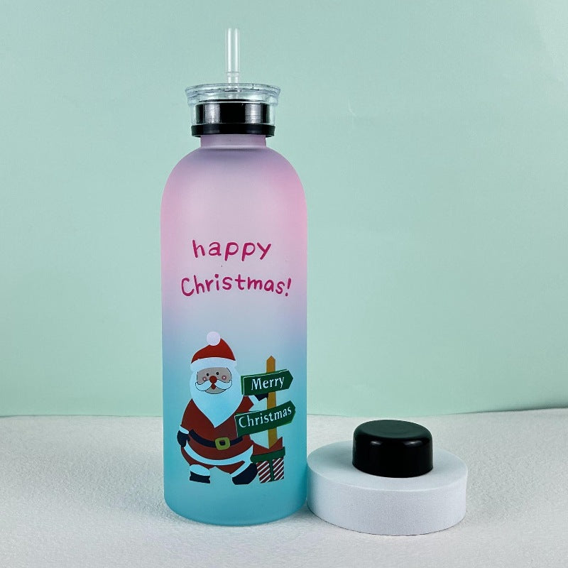 Damen Motivierende Trinkflasche mit fröhlichem Weihnachtsdesign Brehn
