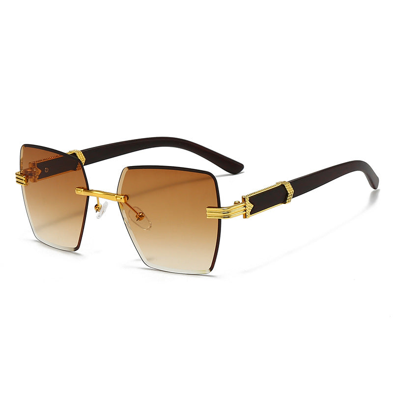 Damen extravagante quadratische Sonnenbrille mit goldenen Akzenten Brehn