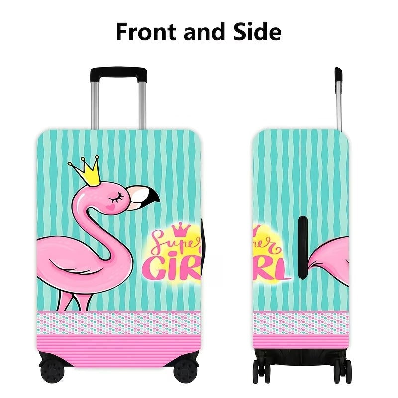 Damen nan elastische Kofferhülle mit Flamingo-Print, dehnbarer Schutzbezug mit Reißverschluss und rutschfester Innenbefestigung Brehn
