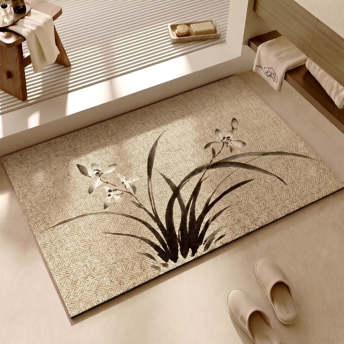 Dekorative florale Muster Badematte