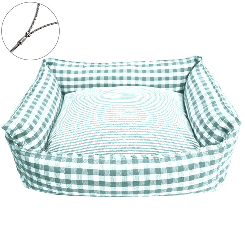 Stylisches Karomuster-Hundebett