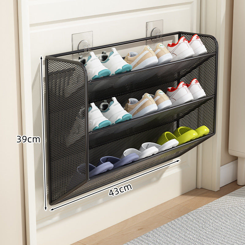 schlanker Über-Tür-Mesh-Schuhregal-Organisator mit belüftetem, schrägem Regal Brehn
