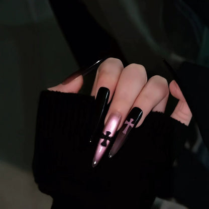 Trendige Grafik Press-On Nagelset