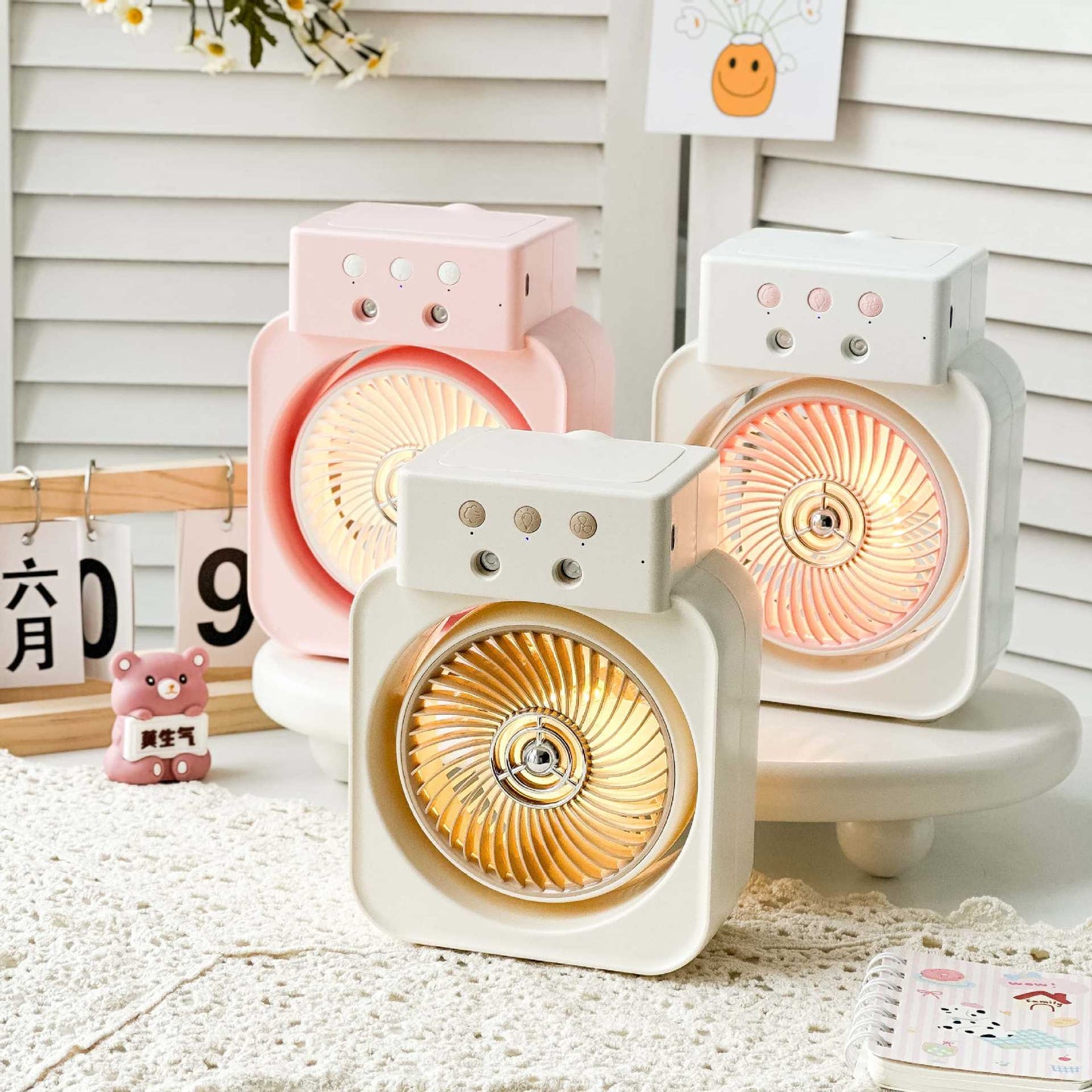 Frauen Tragbarer Mini Tischventilator mit USB-Anschluss Brehn