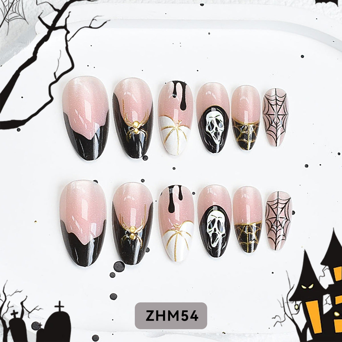 Vielseitiges Press-On Nagelset Brehn