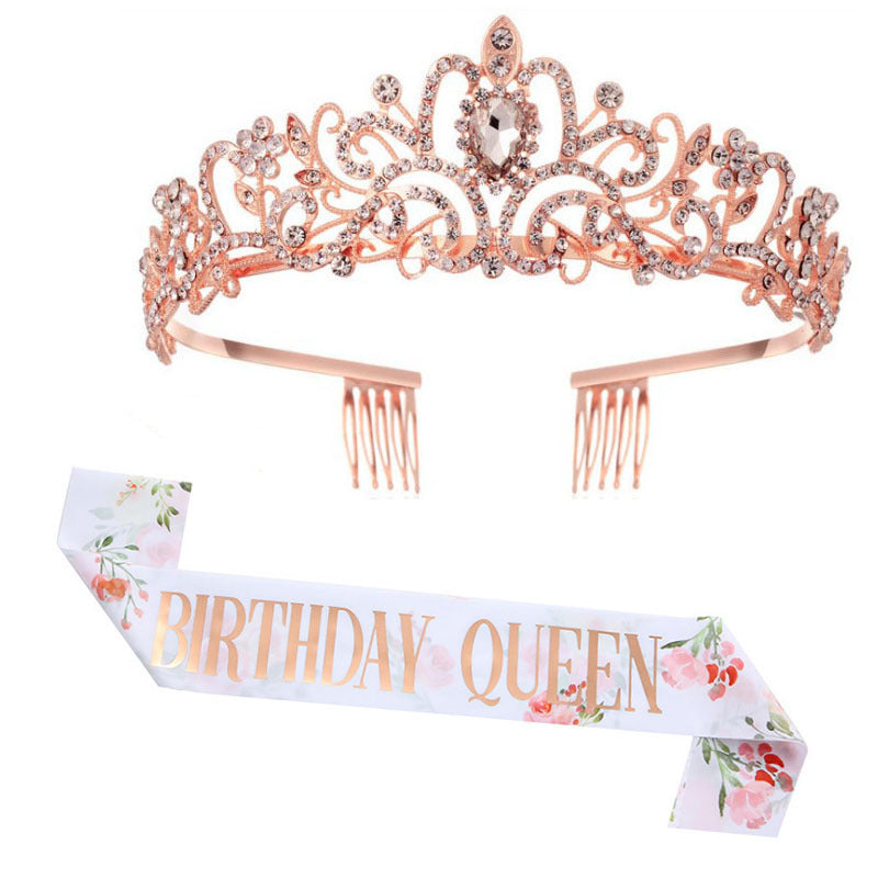 Damen Festliche Krone mit eleganter Schärpe Brehn
