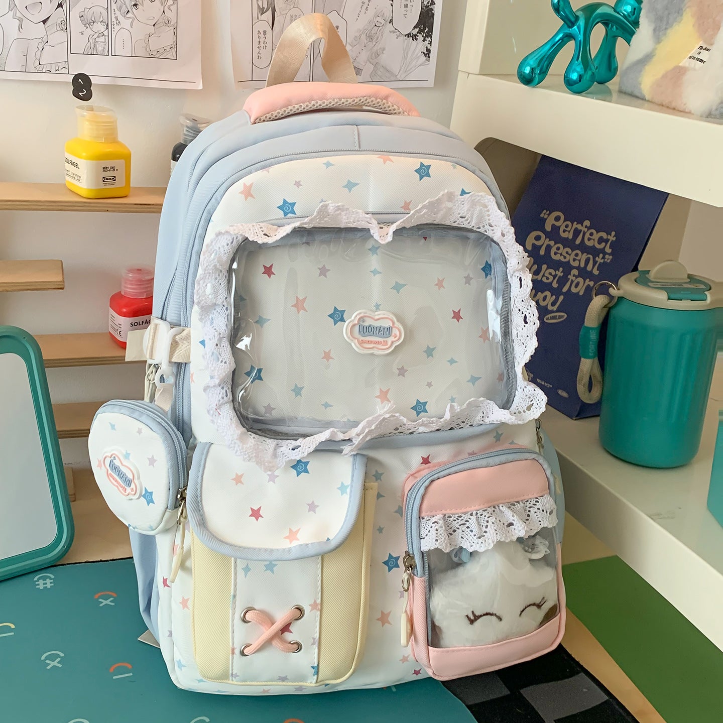 Niedlicher Charakterdruck Schulrucksack
