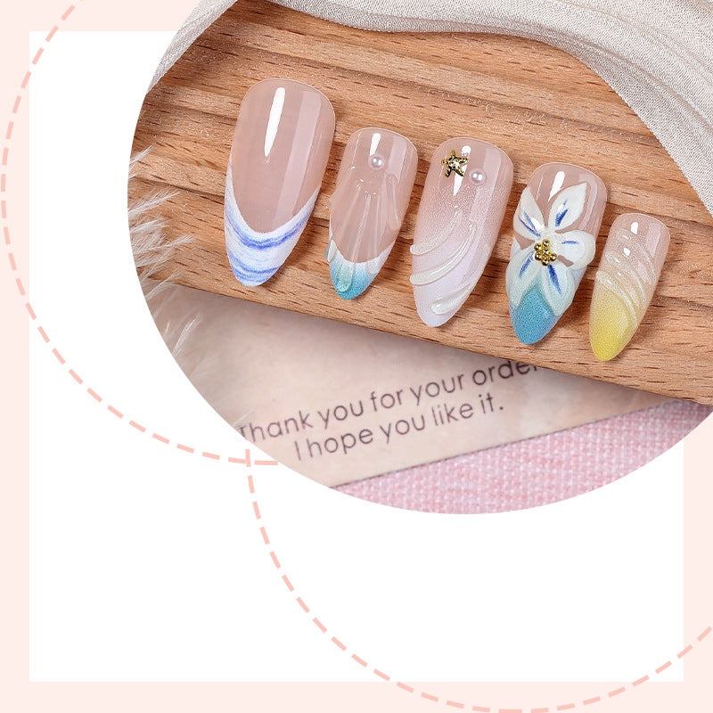 Premium Floral Art Press-On Nail Set Brehn