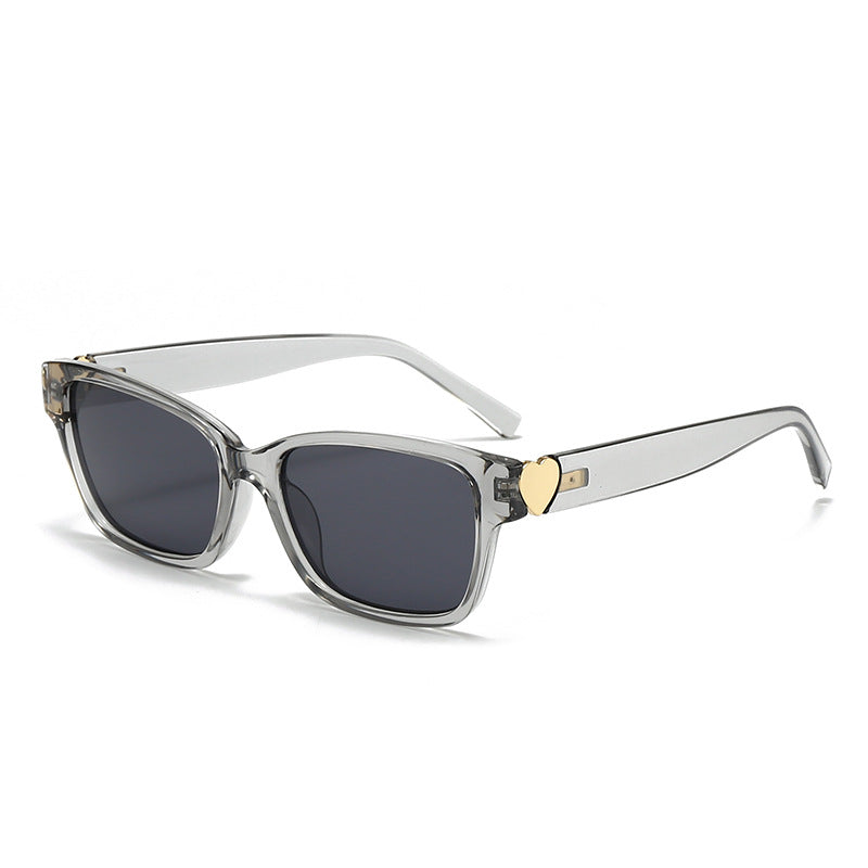 Damen modische quadratische Sonnenbrille mit Herz-Akzenten Brehn