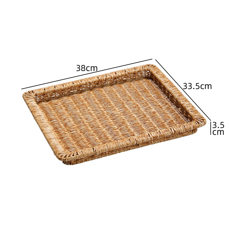 Unisex Rechteckiger Aufbewahrungskorb aus geflochtenem Rattan Brehn