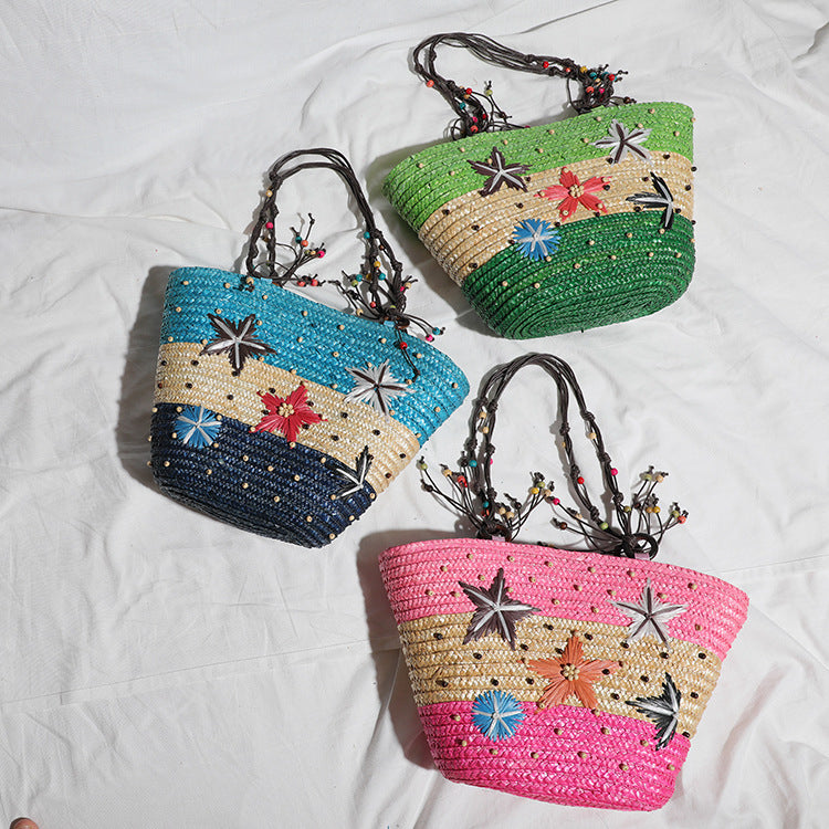 Strandtasche mit Buntem Blütenmuster Brehn