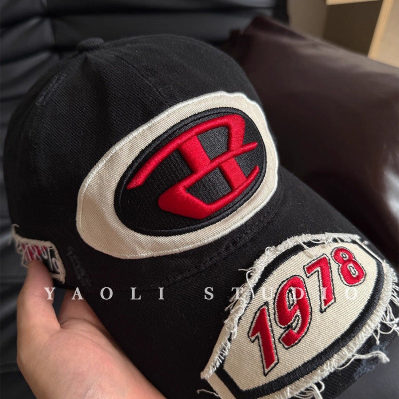 Herren Zerschlissene Grafik Logo Baseballmütze Brehn