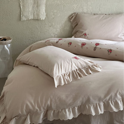 Luxuriöses Baumwollsatin-Bettwäsche-Set mit Hotelverschluss und extra-weichen Kissenbezügen