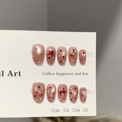 Dekoratives Nagelkunst-Set mit Kirschblütenmuster