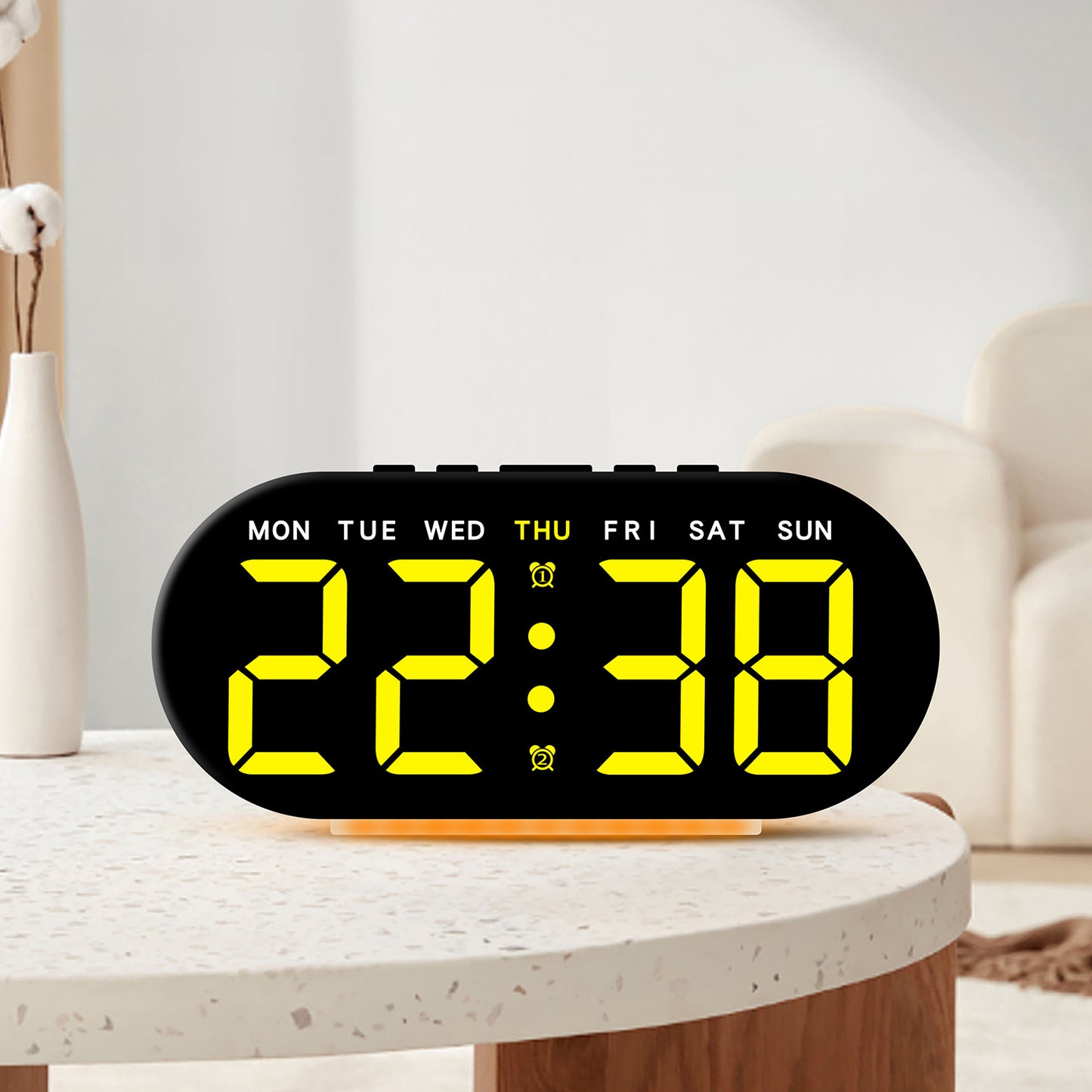 Digitaler Alarmwecker mit großem LED-Display und Temperaturanzeige Brehn