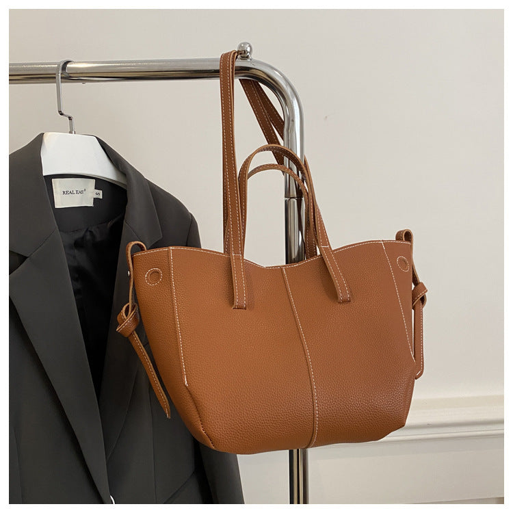 Texturierte Leder Alltags-Tote-Bag Brehn