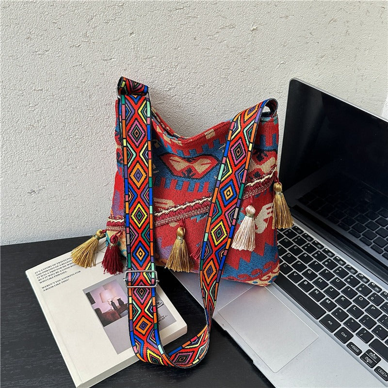 WoBohemian Stil Bestickte Schultertasche Brehn