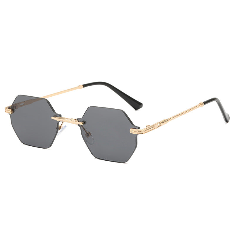 Damen hexagonale Designer-Sonnenbrille mit hochwertigem Metallrahmen Brehn