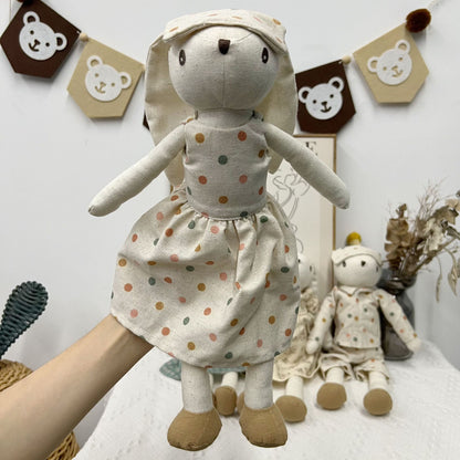 Leinen-Punkt-muster Schlappohr-Hase Puppe
