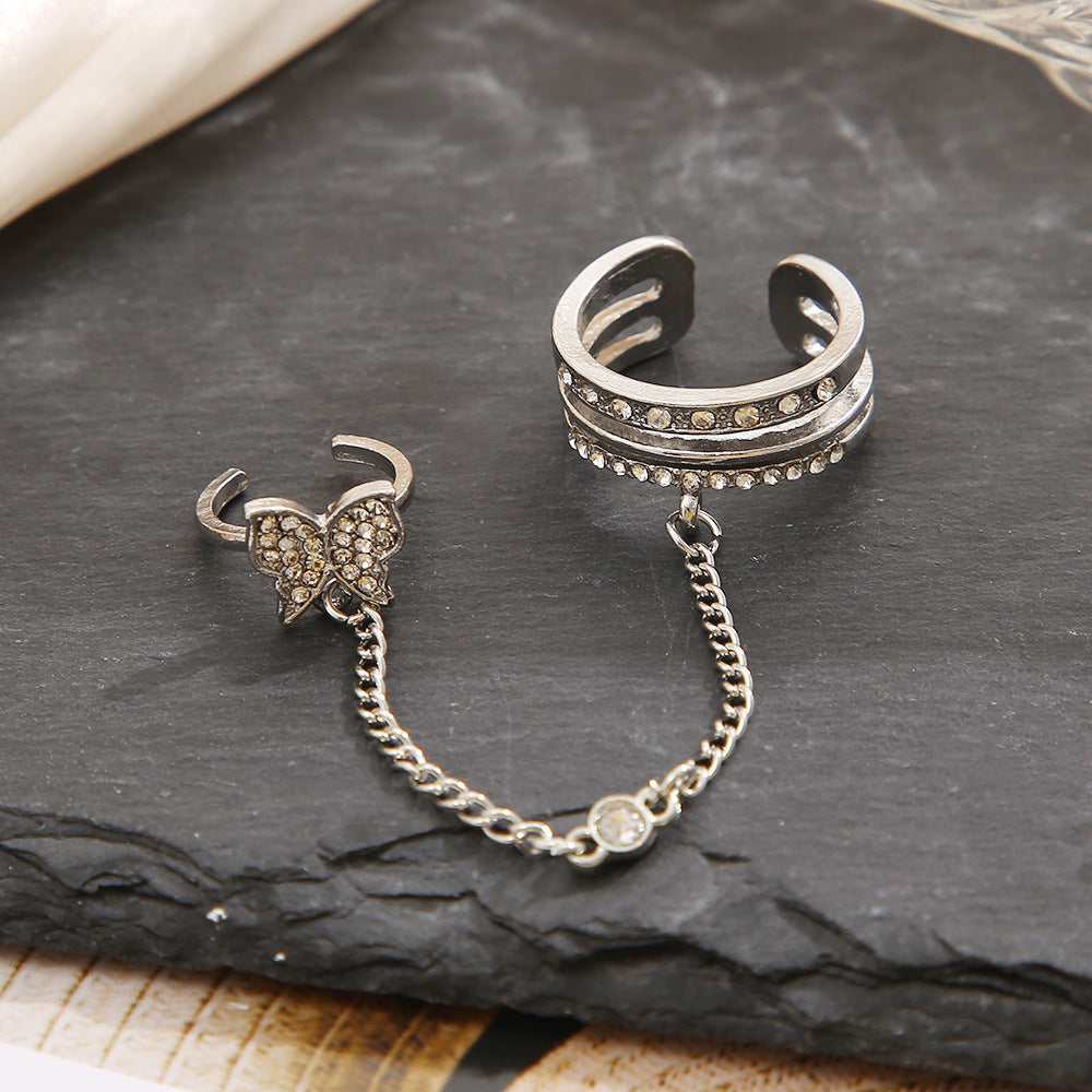 Verspieltes Ring-Set mit Schmetterlings-Elementen Brehn
