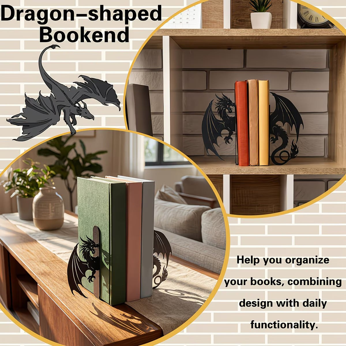 Drachen-Themen dekorative Buchstützen